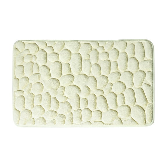 Oggfader Bath Mats for Bathroom Cobblestone Embossed Bathroom Bath Mat Non-slip Carpets In Wash Basin Bathtub Side Floor Rug Shower Room Doormat Memory Foam Pad 24in x 16in