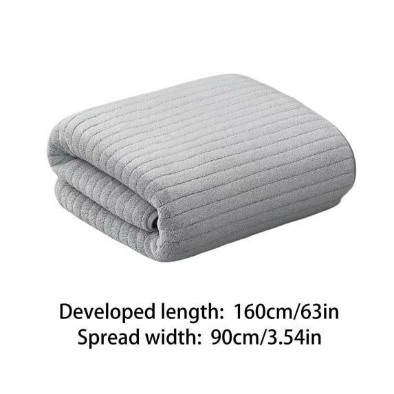 Oggfader Bath Towels on clearance Velvet Towel For Adult Daily Use At Home Absorbent Dry Hair Towel That Does Not Hair Beach Towel Strip Patterned Bath Towel Gray