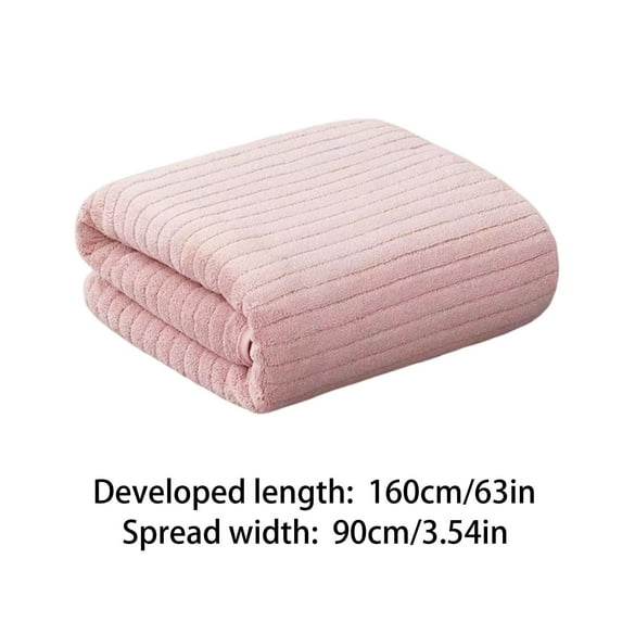 Oggfader Bath Towels on clearance Velvet Towel For Adult Daily Use At Home Absorbent Dry Hair Towel That Does Not Hair Beach Towel Strip Patterned Bath Towel Pink