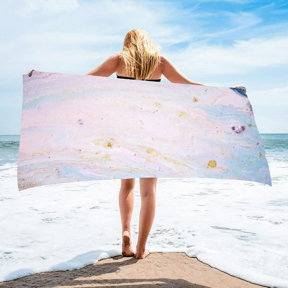 Oggfader Bath Towels on clearance Beach Towels Bath Towels Large Rectangle Towels Fiber Towels Flowing Gold Series 75x150cm