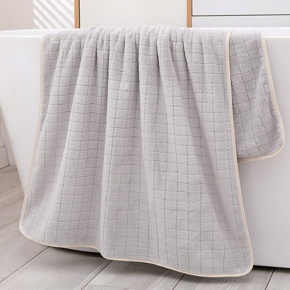 Oggfader Bath Towels on clearance Large Bath Towel Thickened 70x140 Velvet Adult Drying Water Absorbent Swimming Bath Towel Slippers Gray