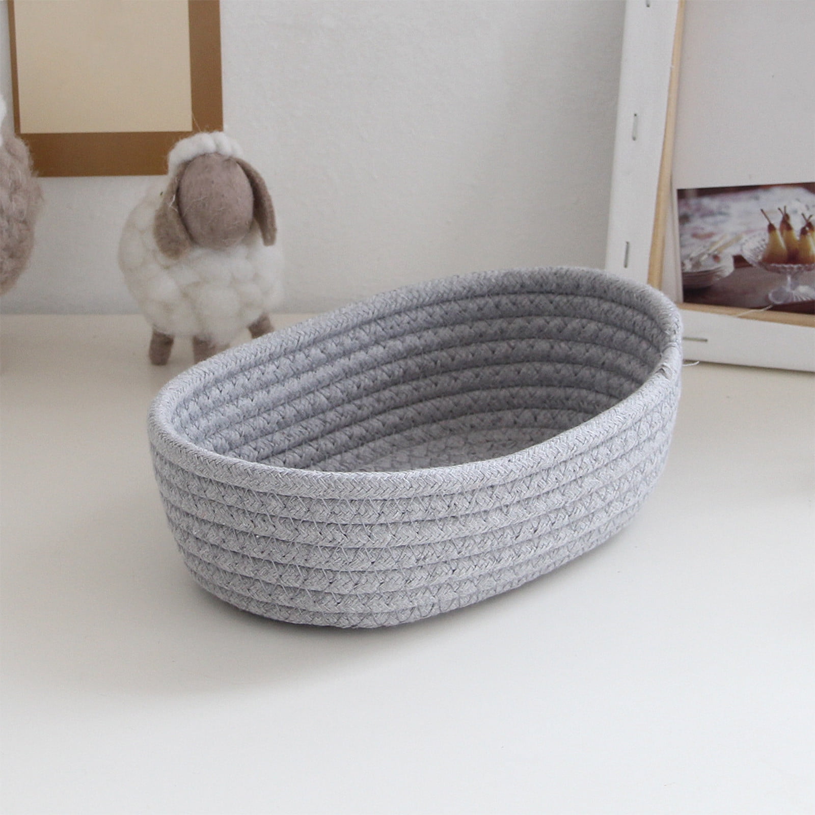 Oggfader Bathroom Organizer Baskets Cotton Rope Storage Woven Basket