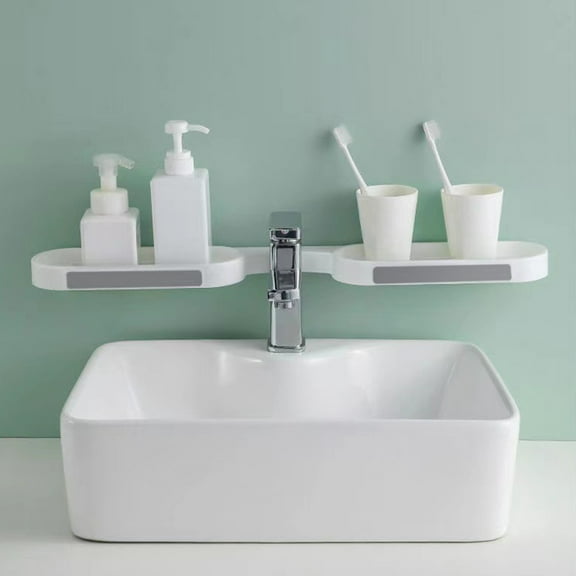 Oggfader Bathroom Organizers and Storage Over Toilet Rack Self Adhesive Toilet Shelf Bathroom Organizer Shelf Above Toilet Shelf Bathroom Shelves Over Toilet Shelf White Gray