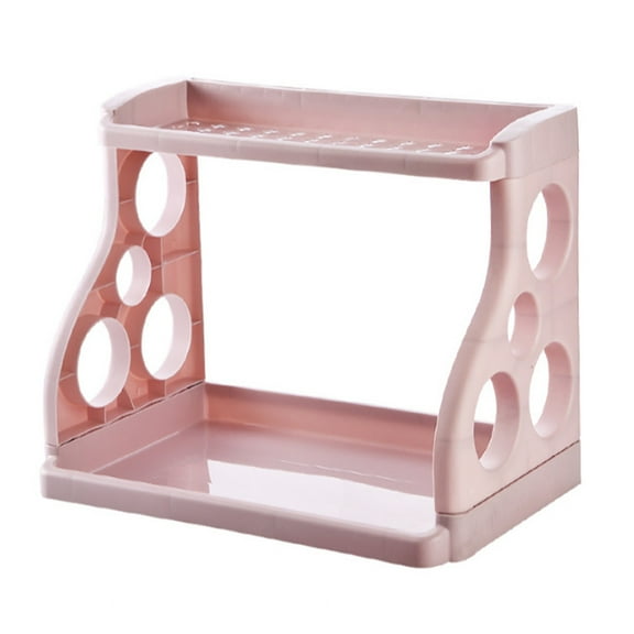 Oggfader Bathroom Organizers and Storage Folding Kitchen Shelf Rack Spice Rack Combination Rack Pink