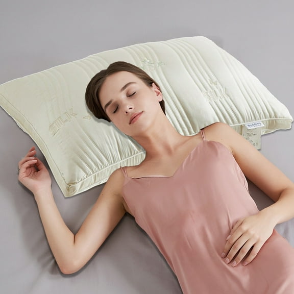 Oggfader Bed Pillows for Sleeping Silk Pillow Low Pillow Pillow Soft Sleep Aid Cervical Vertebrae Special Pillow Adult Home Hotel