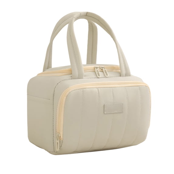 Oggfader Beige Insulated Lunch Bag for Adults, Waterproof with Adjustable Shoulder Strap, Portable Cooler Tote for Office Picnic
