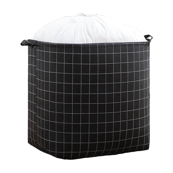 Oggfader Black 100L Quilt Storage Bag - Non-Woven Fabric, Foldable, Moisture Proof with Drawstring Closure for Clothes, Home & Travel Organization