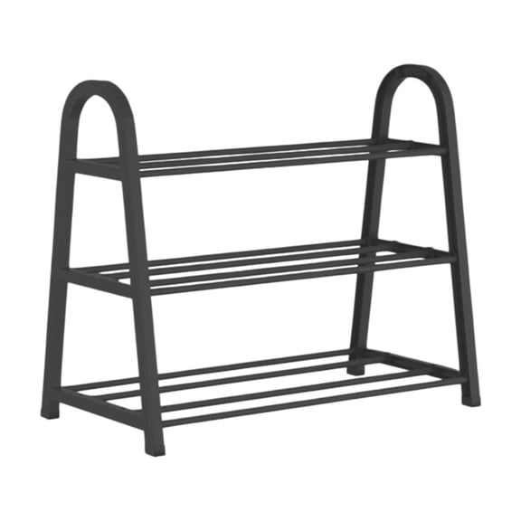 Oggfader Black 3 Tier A Line Shoe Rack - Space Saving, No Assembly, Entryway/Doorway Shoe Organizer