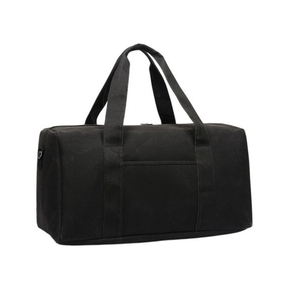 Oggfader Black Canvas Duffel Bag - Large Capacity Heavy Duty Moving Storage with Reinforced Handles, Multipurpose for Travel, Camping, College & Seasonal Bedding