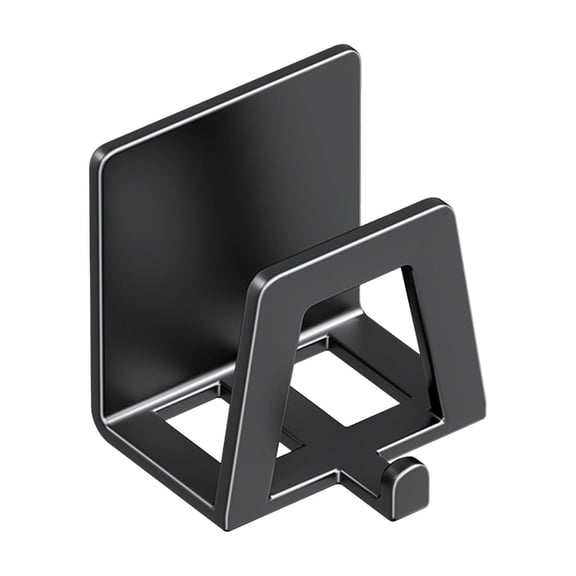 Oggfader Black Stainless Steel Kitchen Sink Sponge Holder - No Drill Adhesive Caddy for Scouring Pads, Drying Rack