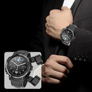 Oggfader Bluetooth Earpiece for Cell Phone Sport Smart Watch With Earbuds,Round Fitness Watch,1.28 Inch Watch With Step Calories Sleep Monitor For IOS & Android Black