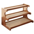 thumbnail image 1 of Oggfader Brown Wooden 3 Tier Mug Rack - Countertop Coffee Station Organizer with Transparent Base, Stepped Mug Display Shelf for Kitchen, 1 of 9
