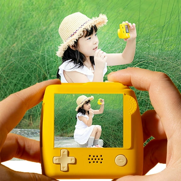 Oggfader Children's Digital Camera High Definition Mini Camera Can Take Pictures Video Birthday Present Educational Toy Record Childhood Built-in Funny Games,Yellow