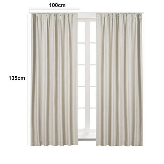 Oggfader Curtains for Living Room 2PCS 100x135cm Beige Window Curtain Bedroom Balcony Study Curtain Cloth Beige