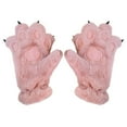 thumbnail image 1 of Oggfader Cute Bear Paw Gloves, Plush Fuzzy Full Finger Warm Winter Gloves for Cold Weather Protection, 1 of 4