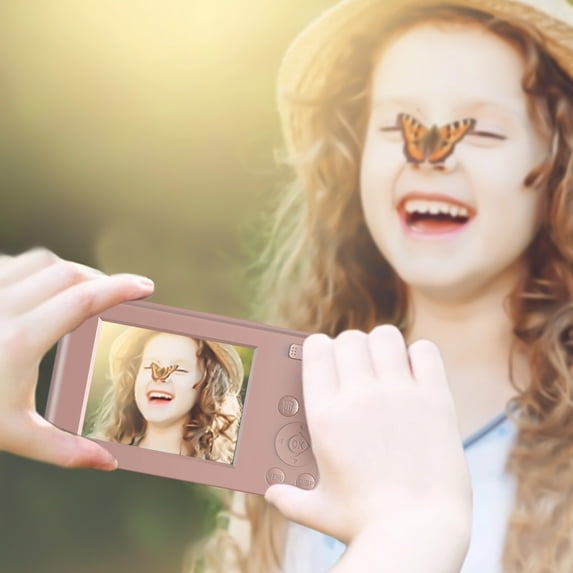 Oggfader Digital Camera 1080P Digital Point Camera For Kids 44MP Digital Cameras With 16X Zoom Protable Kids Camera Small Camera For Boys Girls Teens Students Seniors,Pink