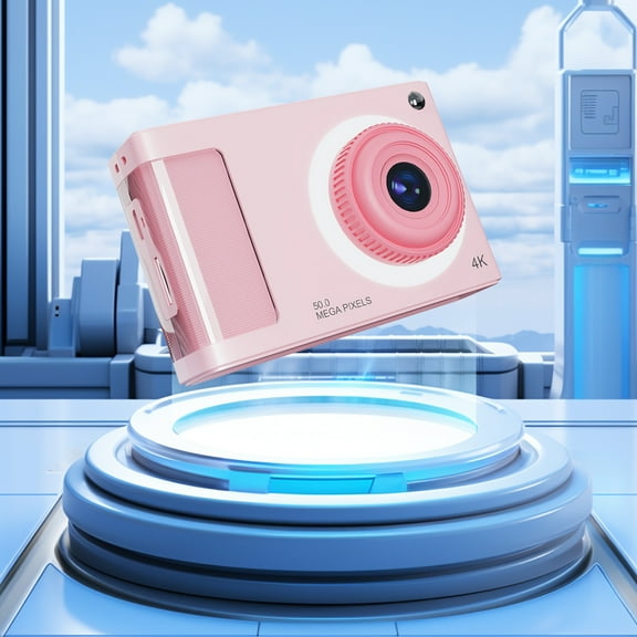 Yarino Digital Camera 1080P HD Photography Supports Up To 48MP Electronic Stabilization 4X Digital Zoom CCD Student Portable Camera With 32GB Memory Card,Pink