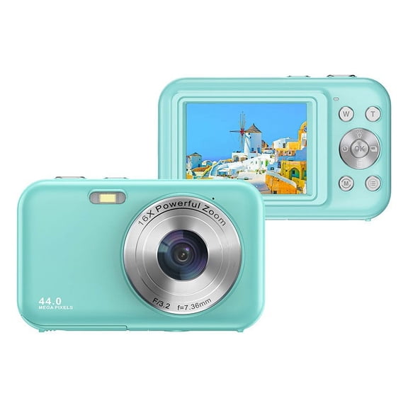 Oggfader Digital Camera 4K Vlogging Cameras 44MP Point And Digital Cameras Compact Camera 2024 Small 16X Zoom Digital Cameras With 32GB Card,Green