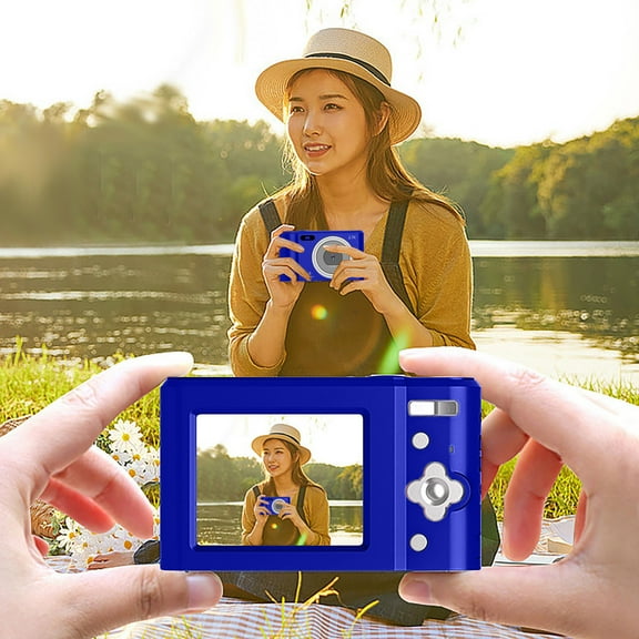 Oggfader Digital Camera for Kids 10-12 48 Mega Pixel Student 2.4 Inch HD Child Student Portable SLR Camera 16X Digital Zoom Electronic Antishake Face Recognitions And Beauty Photography,Blue