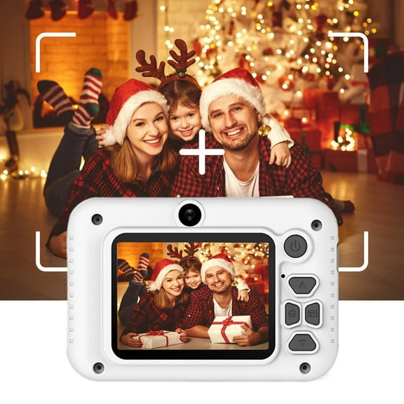 Oggfader Digital Camera for Kids 10-12 Children's Holiday Gift High-definition Front And Rear Single Shot 2000w Mini 2.0 Inch Video Camera Can Take Pictures Without Card,White