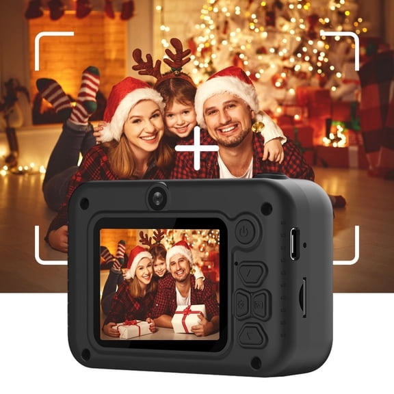 Oggfader Digital Camera for Kids 10-12 Children's Holiday Gift High-definition Front And Rear Single Shot 2000w Mini 2.0 Inch Video Camera Can Take Pictures Without Card,Black