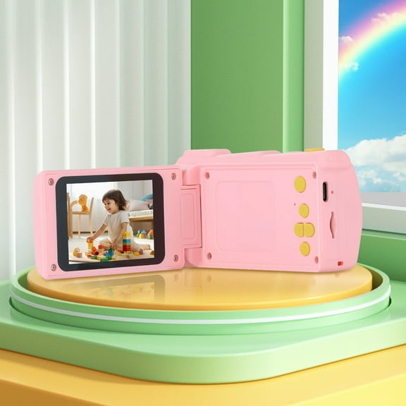 Oggfader Digital Camera for Kids 10-12 Digital High-definition 2.4 Inch Large Screen Student Party High-definition Retro Campus Portable Children's Handheld DV Camera,Pink