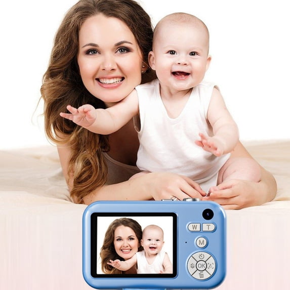 Oggfader Digital Camera for Kids 10-12 Digital High-definition 40MP 2.4 Inch Large Screen Student Party High-definition Retro Campus Portable Children's Small Camera With Bracket,Blue
