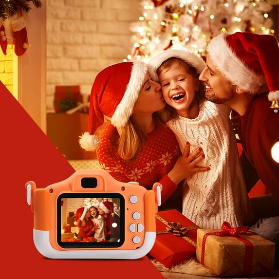 Oggfader Digital Camera for Kids 10-12 New Children's Photography Video HD Mini Digital Camera Front And Rear Lens 4000W HD Children's Gift Camera Christmas Parent Child Gift,Orange