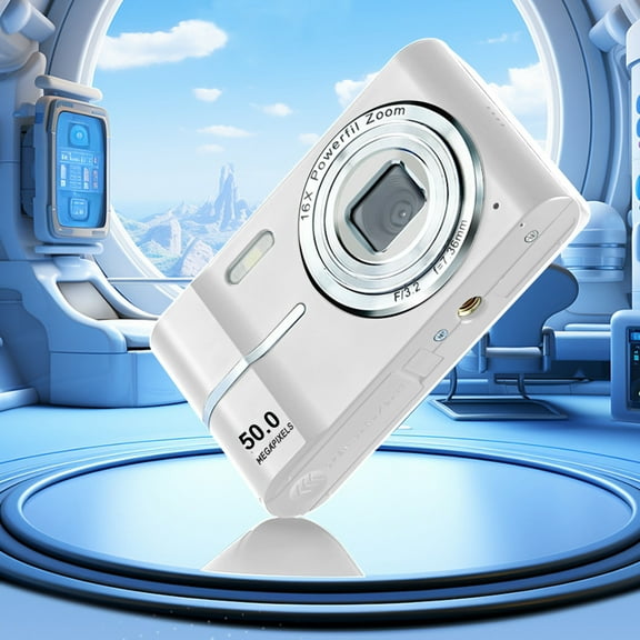 Oggfader Digital Cameras for Photography 1080P High-definition Digital Camera 50 Million Photos 16x Digital Zoom Camera No Shaking Proof Home Camera,White