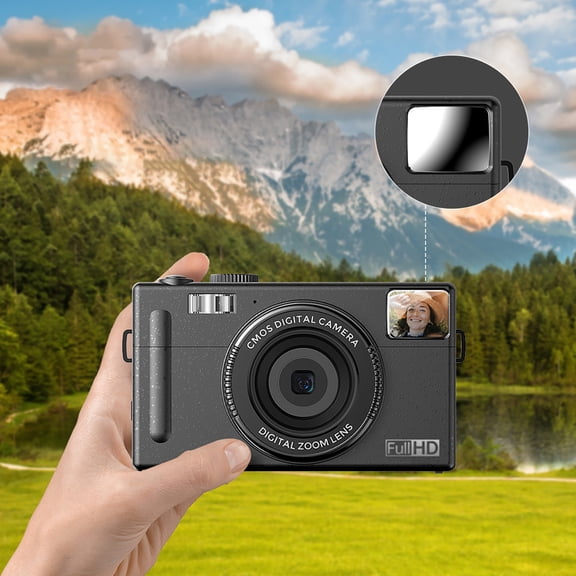 Oggfader Digital Cameras for Photography 48 Million HD Digital Camera 4K Video Beauty Filter Selfie Camera 3.0-inch Large Screen 16 Times Digital Zoom Intelligent Anti-shake Facial Recognitions