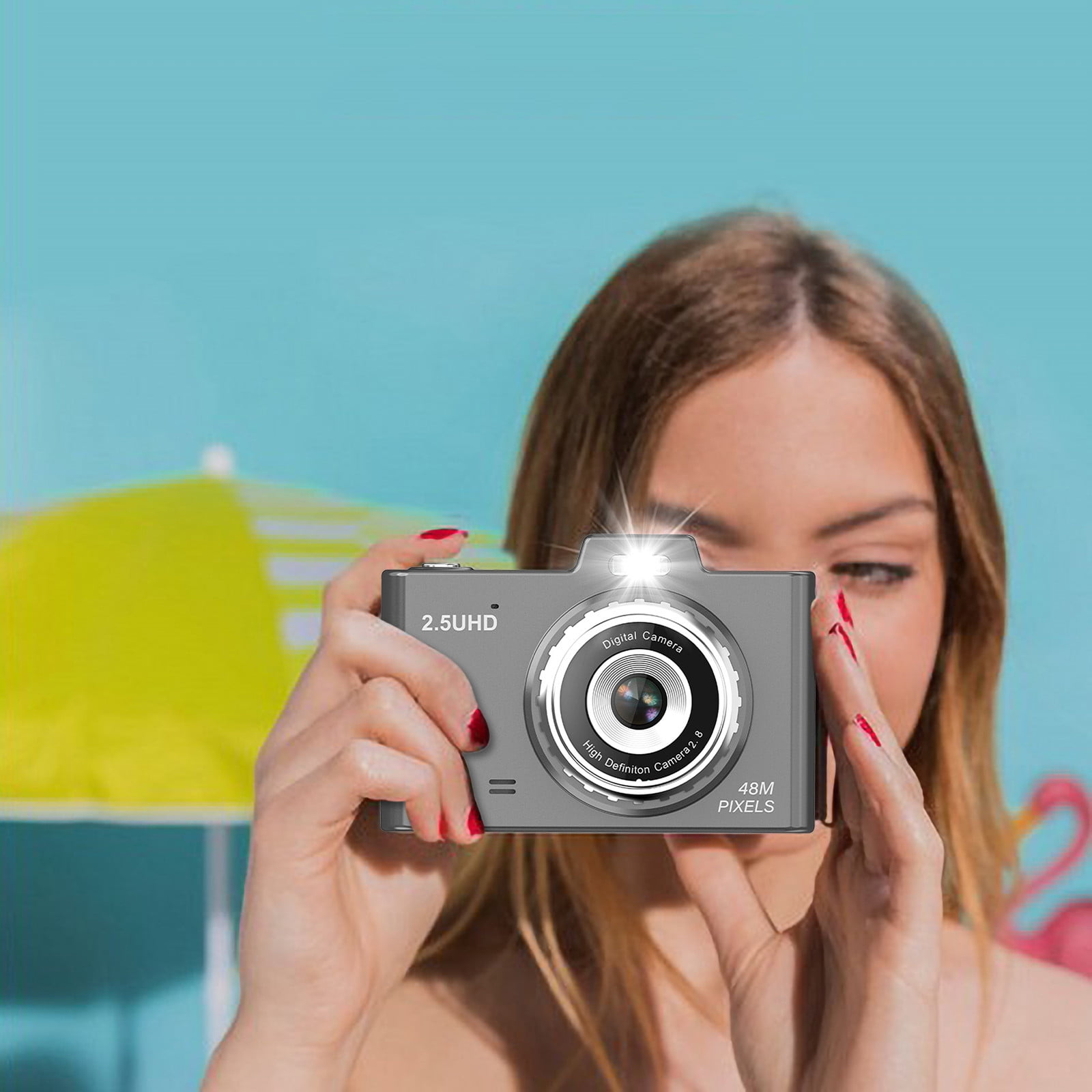 Yarino Digital Cameras for Photography Adults Digital Cameras 2.8-inch 4800W High-definition Large Screen 8X Digital Zoom Capables Of Photos Small Digital Motion Cameras,Dark Gray