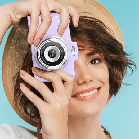Yarino Digital Cameras for Photography Adults Digital Cameras 2.8-inch 4800W High-definition Large Screen 8X Digital Zoom Capables Of Photos Small Digital Motion Cameras,Purple