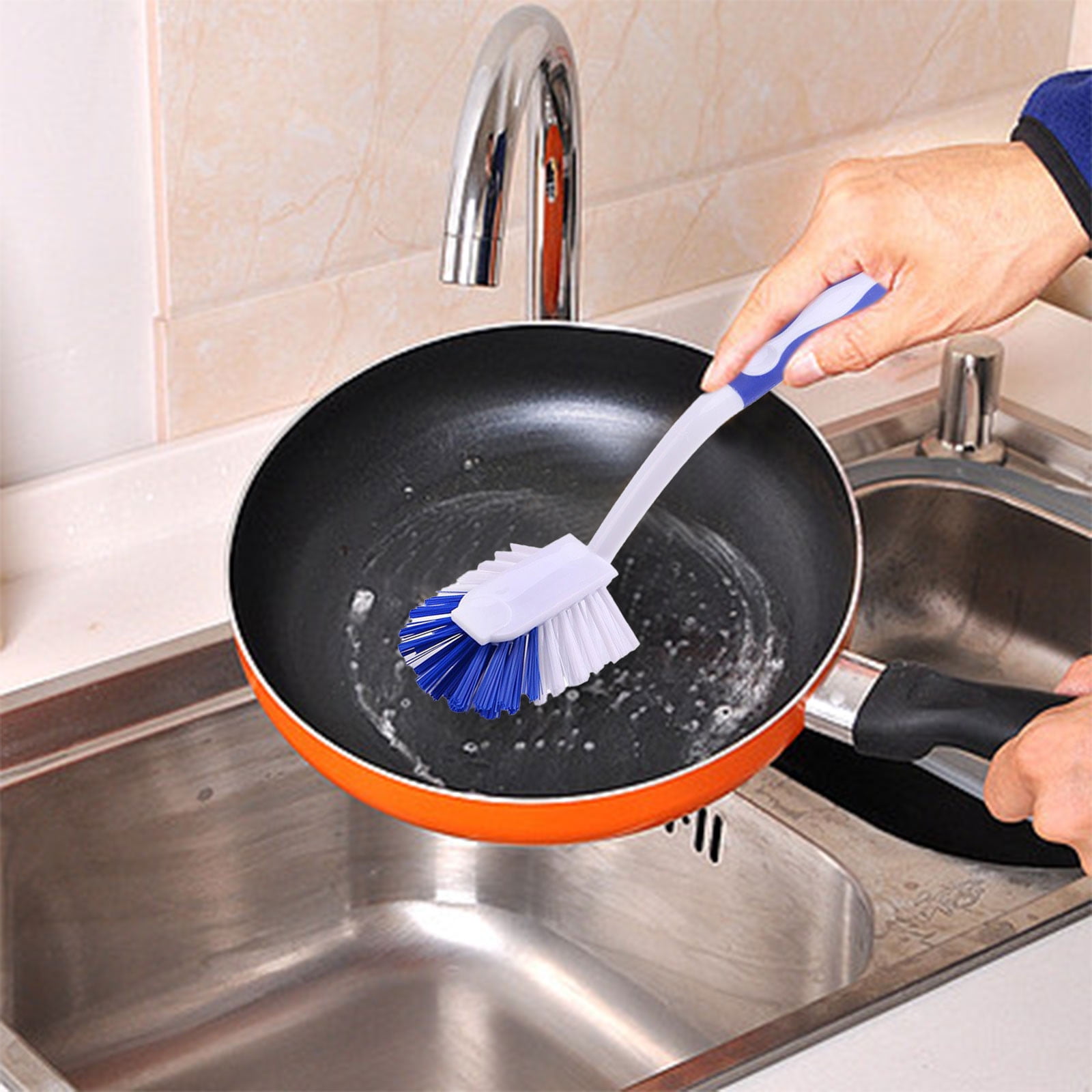 Oggfader Dish Washing Brush With Handle Dish Brush Scrub Brush For Pans Pots Dishwashing And