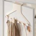 thumbnail image 1 of Oggfader Over the Door Coat Rack, White No Drill Adhesive Hooks - Carbon Steel Rustproof Heavy Duty Hanger for Bedroom Entryway Bathroom, Space Saving Garment/ Hat/ Bag Organizer, 1 of 5