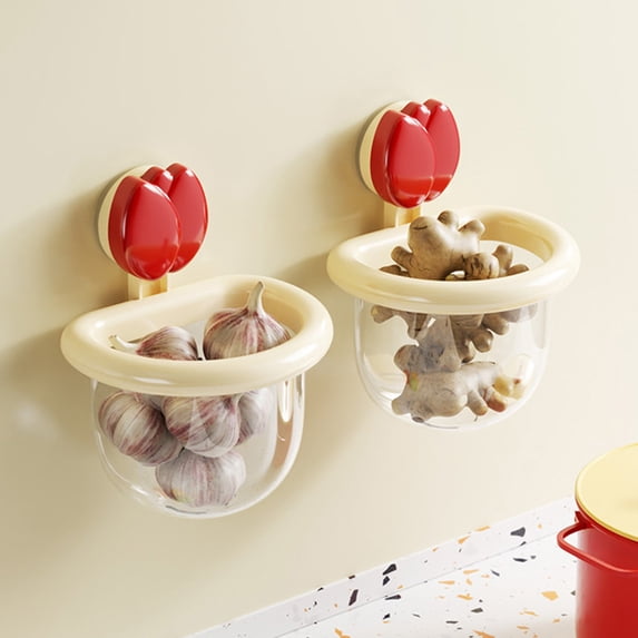 Oggfader No Drill Suction Cup Bathroom Organizer with Drainage Holes, Wall Mounted Shower Caddy & Kitchen Storage Basket for Tile & Glass, Renter Friendly Removable Shelf (Red)