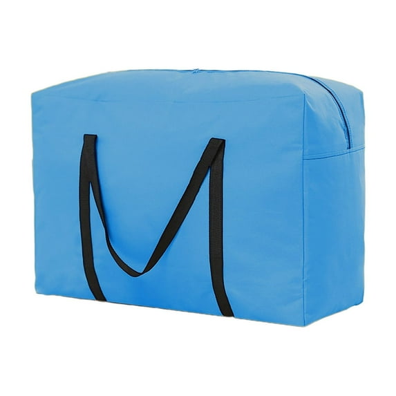 Oggfader Extra Large Moving Bags Heavy Duty - 600D Polyester Waterproof Storage Totes with Handles, Foldable Clothes Quilt Organizer, 16 Gallon, Blue