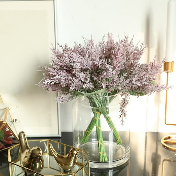 Oggfader Fake Flowers Clearance Artificial Leaf Plant Floral Plant Tree Branch Green Wedding Home Decor Purple