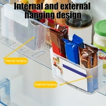 Oggfader Fridge Storage Box with Lid, Semi-Transparent Plastic Refrigerator Organizer, Buckle Design for Seasoning Packets & Small Items