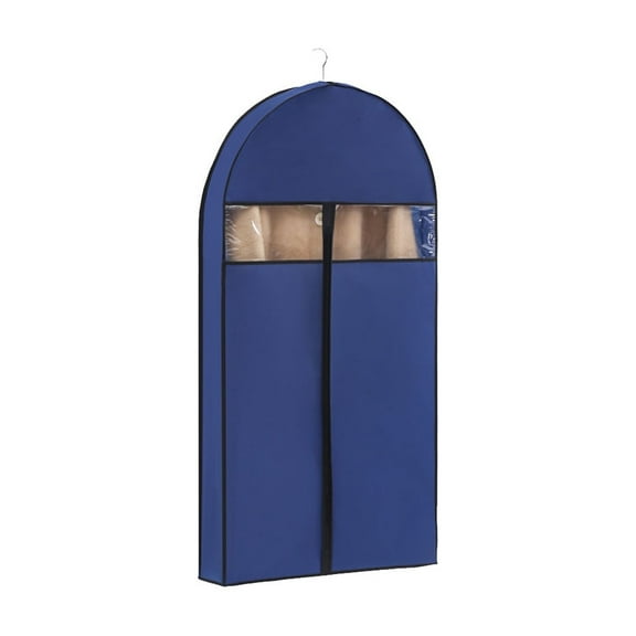 Oggfader Garment Bag with Clear Window - Breathable Non-Woven Fabric for Travel & Closet Storage, Full-Length Zipper, Blue
