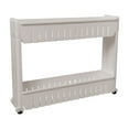 thumbnail image 1 of Oggfader Gray 2-Tier Multi-Functional Movable Plastic Storage Rack - Space-Saving Narrow Gap Shelf for Kitchen, Bathroom, Refrigerator, 1 of 3