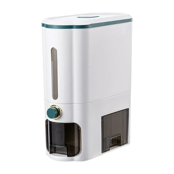 Oggfader Green Airtight Rice Storage Container, Food Grade Plastic with Transparent Window, Bug & Moth Proof, Household Kitchen Rice Keeper for Fresh Storage