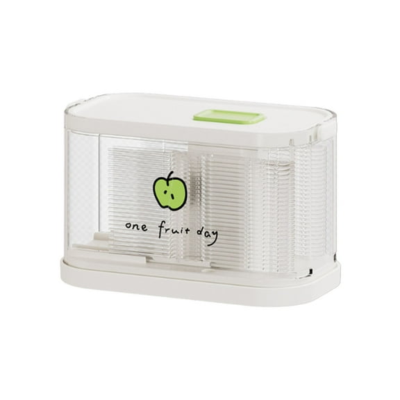 Oggfader Green Press Type Fruit Fork Dispenser, 304 Stainless Steel, One-Hand Operation, Portable for Household & Picnic, ABS Plastic Storage Holder