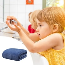 Oggfader Hand Towels for Bathroom 2PC Velvet Towel For Adult Daily Use At Home Absorbent Dry Hair Towel That Does Not Hair Beach Towel Strip Patterned Bath Towel Dark Blue