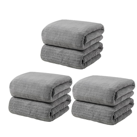 Oggfader Hand Towels for Bathroom 3 Pack Velvet Towel For Adult Daily Use At Home Absorbent Dry Hair Towel That Does Not Hair Beach Towel Strip Patterned Bath Towel Gray