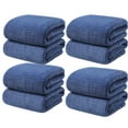thumbnail image 1 of Oggfader Hand Towels for Bathroom 4PC Velvet Towel For Adult Daily Use At Home Absorbent Dry Hair Towel That Does Not Hair Beach Towel Strip Patterned Bath Towel Blue, 1 of 3