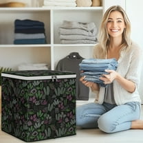 Oggfader Heavy Duty Cloth Storage Bag 30L Medium, Reinforced Handles Double Zipper, Collapsible Waterproof for Clothes Blankets, Moving College Dorm Christmas