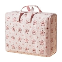 Oggfader Heavy Duty Collapsible Storage Bag with Reinforced Handles, Double Zipper, 24x20x10 Inch Pink - Waterproof for Clothing, Quilts, Moving, College Dorm & Travel