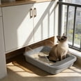 thumbnail image 1 of Oggfader High Sided Cat Litter Box, Splash Proof Large Litter Pan with Cat Scoop, Easy Clean Durable Plastic, Gray, 1 of 6