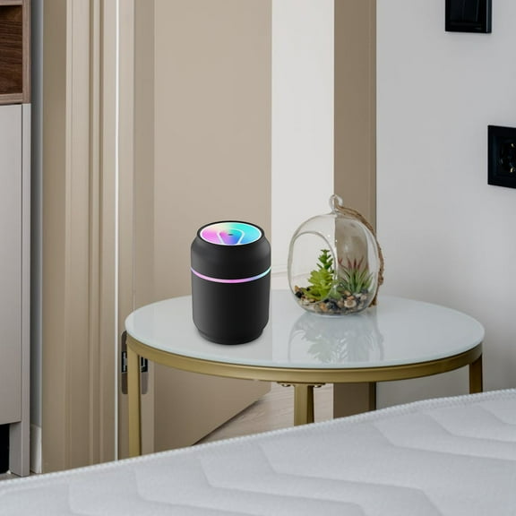 Oggfader Humidifier for Room Cool Aromatherapy Humidifier USB 2 Gear Desktop Cute Humidifier With LED Ambient For Car Office Bedroom&Living Room Black