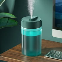 Oggfader Humidifier for Room USB Humidifier With Colorful Large Capacity 1.2L Quiet Cool Mist Humidifier For Car And Office Plants Easy To Clean Green